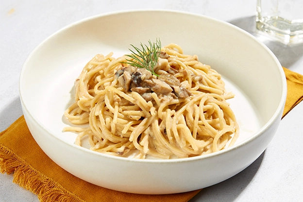 Pasta integral con salsa de setas a domicilio